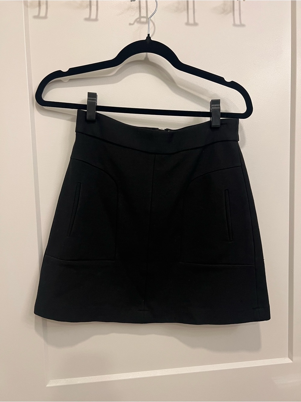 Anthropologie Black A-Line Mini Skirt